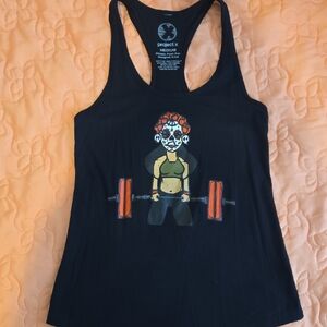Project X Dia De Los Deadlifts Black Racerback Tank Top Medium
